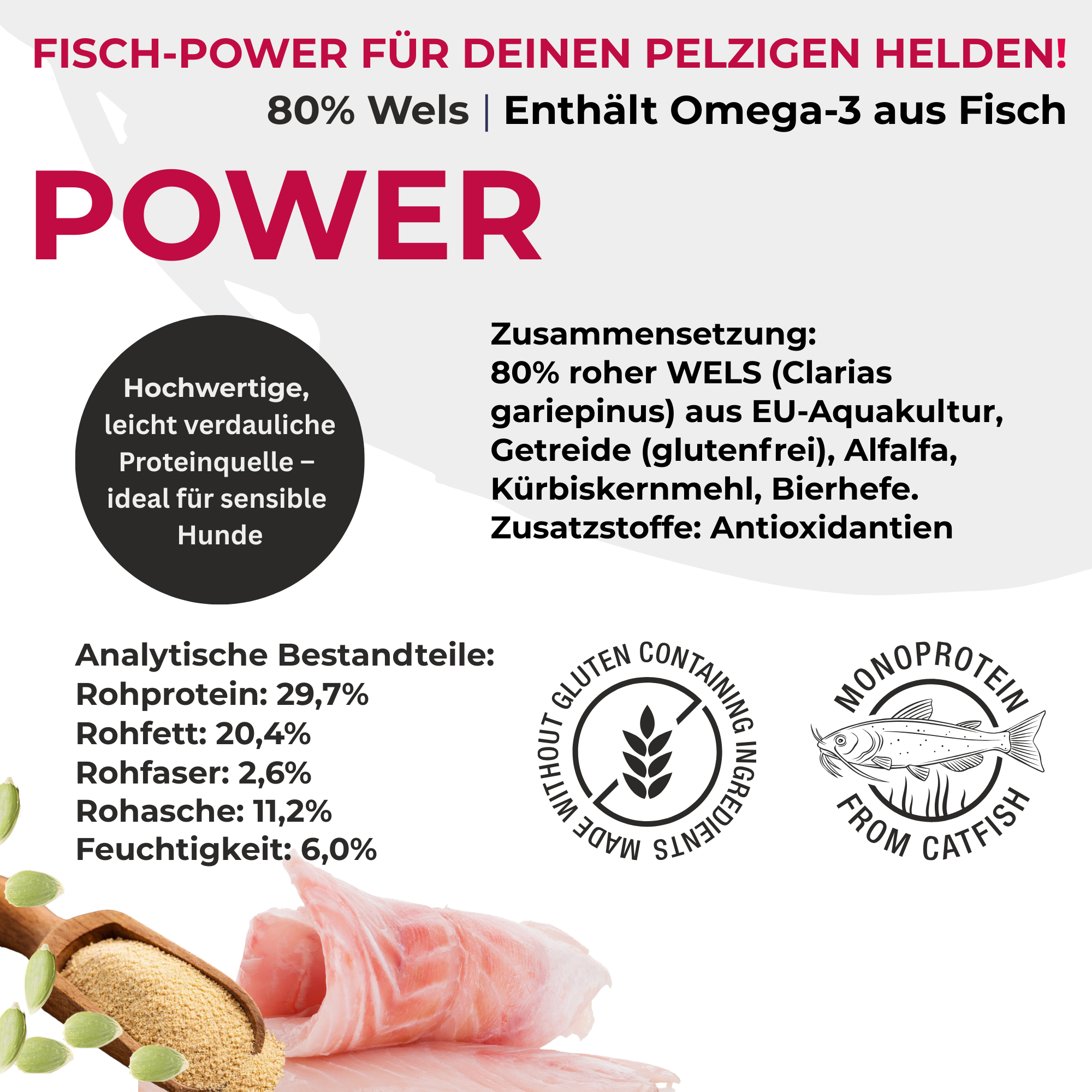 PETEFCO | POWER BITES | 80% poisson | 6x100g | friandise pour chiens