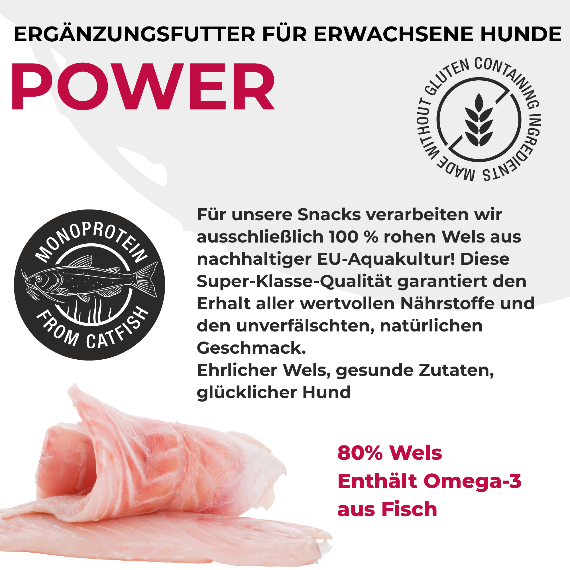 PETEFCO | POWER BITES | 80% poisson | 6x100g | friandise pour chiens