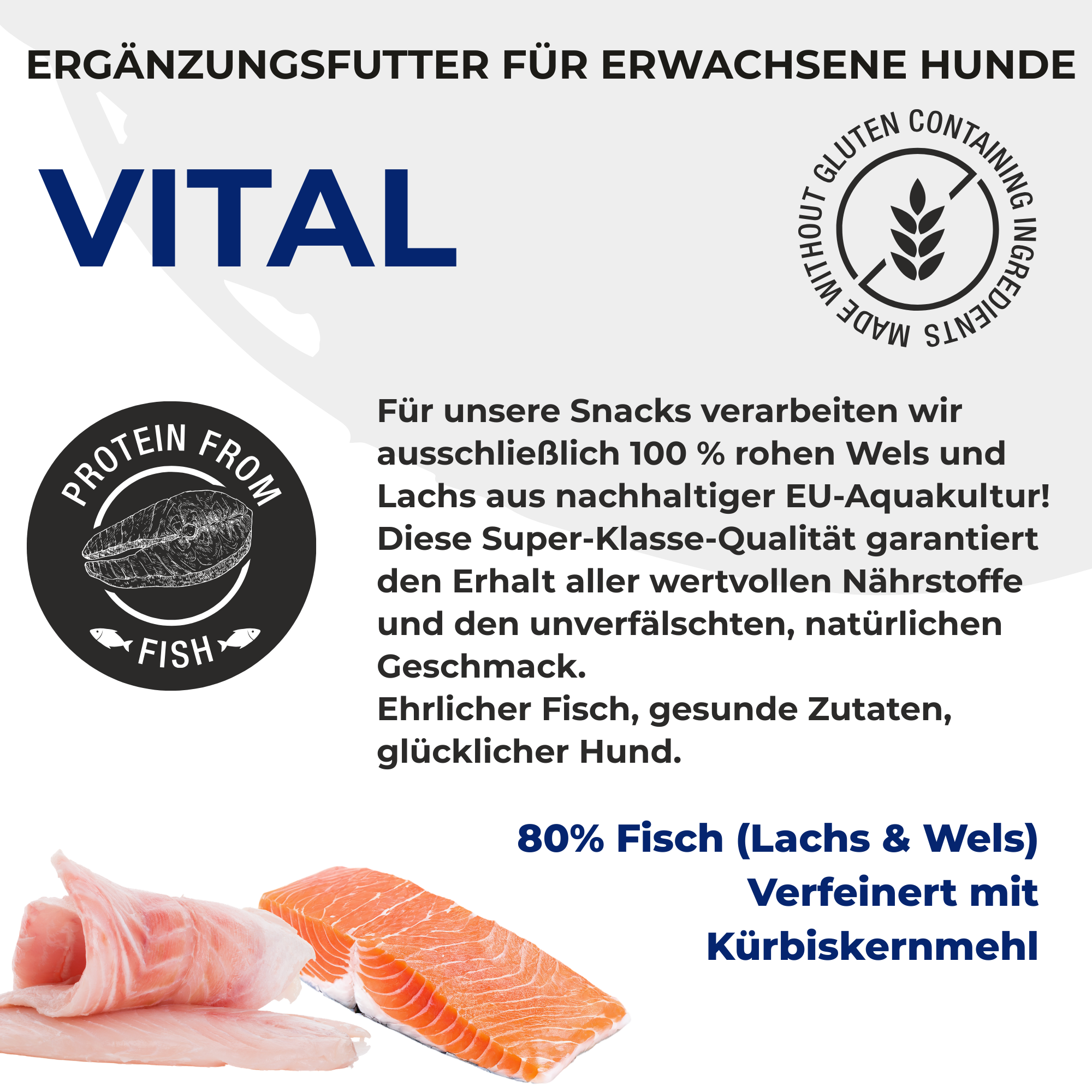 PETEFCO | VITAL BITES | 80% Fish | 3x100g | recompensa pentru caini