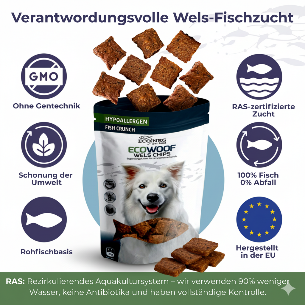 Chips aus Wels | 3x125g | Belohnung für Hunde