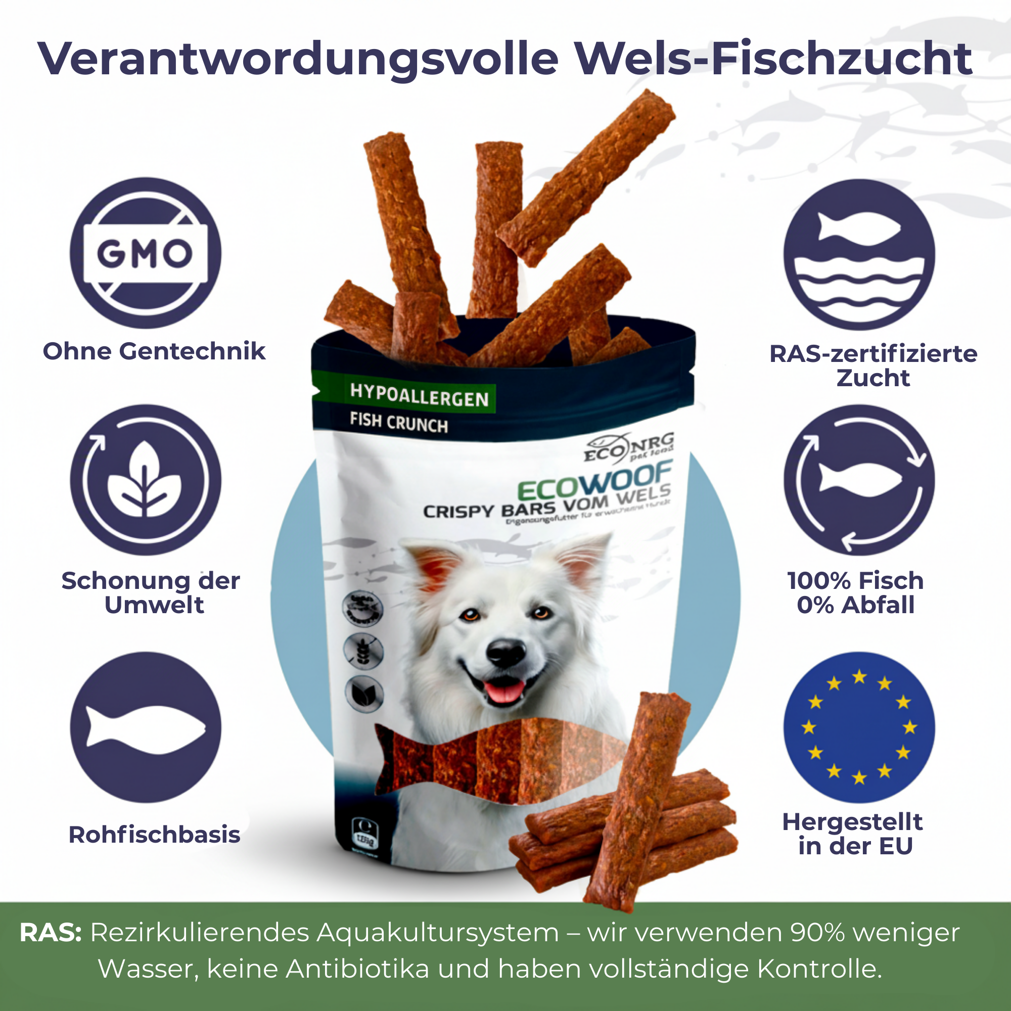 Crispy Bars au poisson-chat | 6x125g | récompense pour chiens