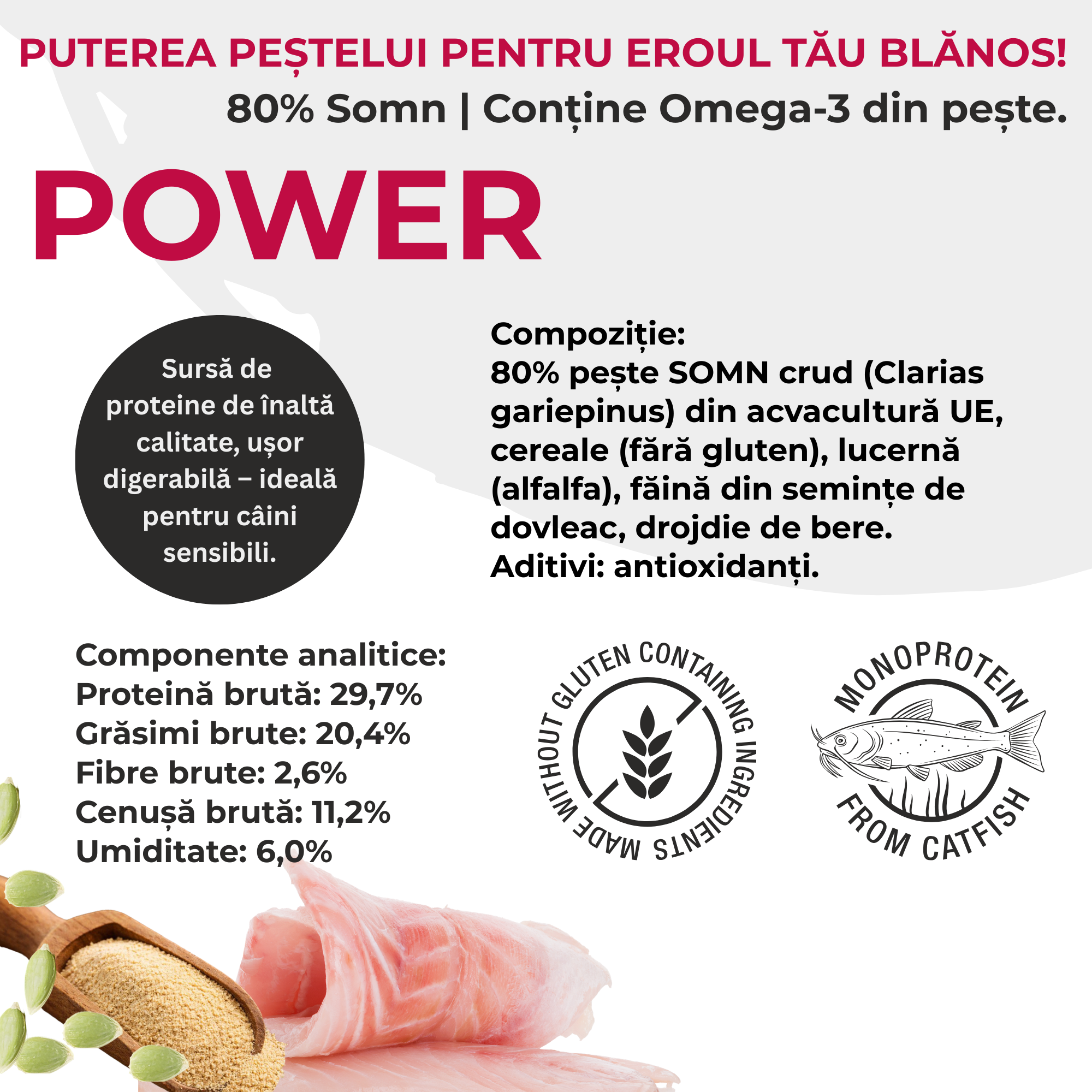 PETEFCO | POWER BITES | 80% Fish | 6x100g | recompensa pentru caini