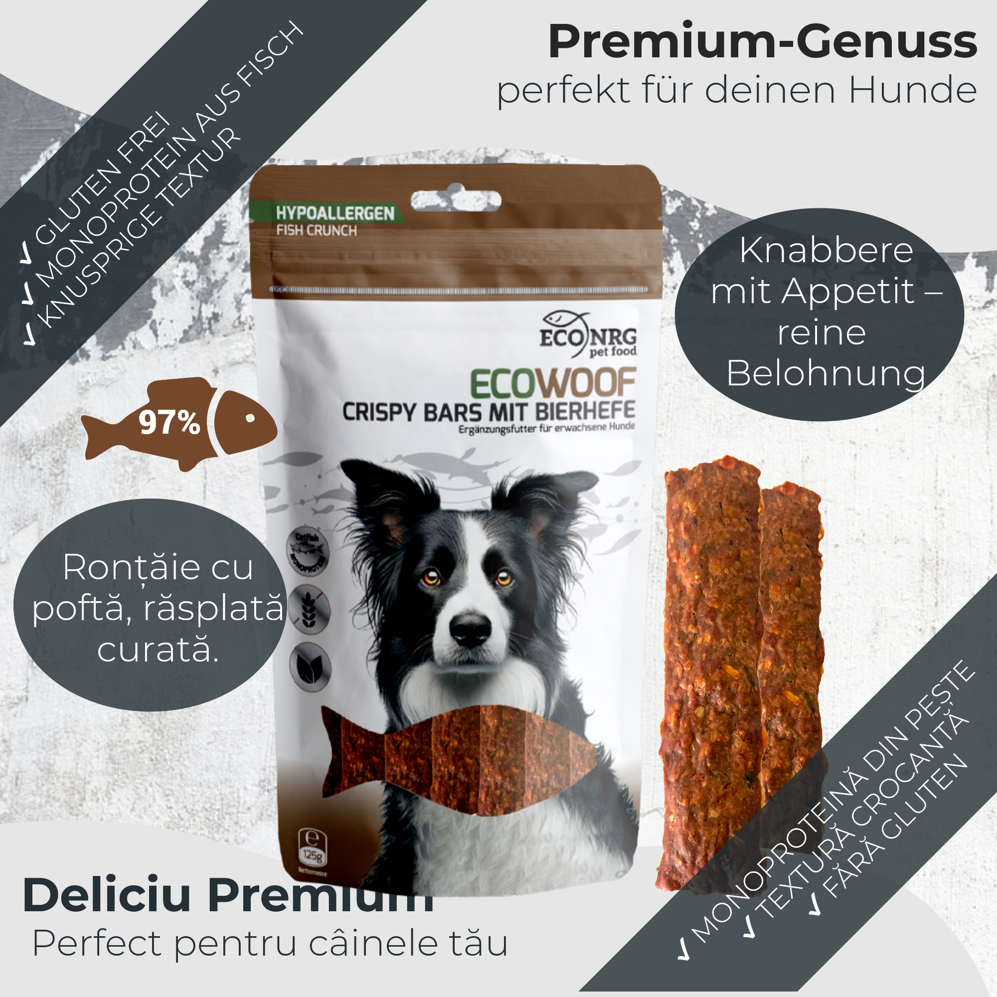 Crispy Bars cu drojdie de bere | 3x125g | recompensa pentru caini