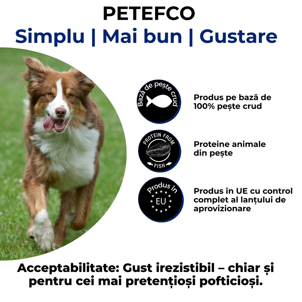 PETEFCO | VITAL BITES | 80% Fish | 3x100g | recompensa pentru caini