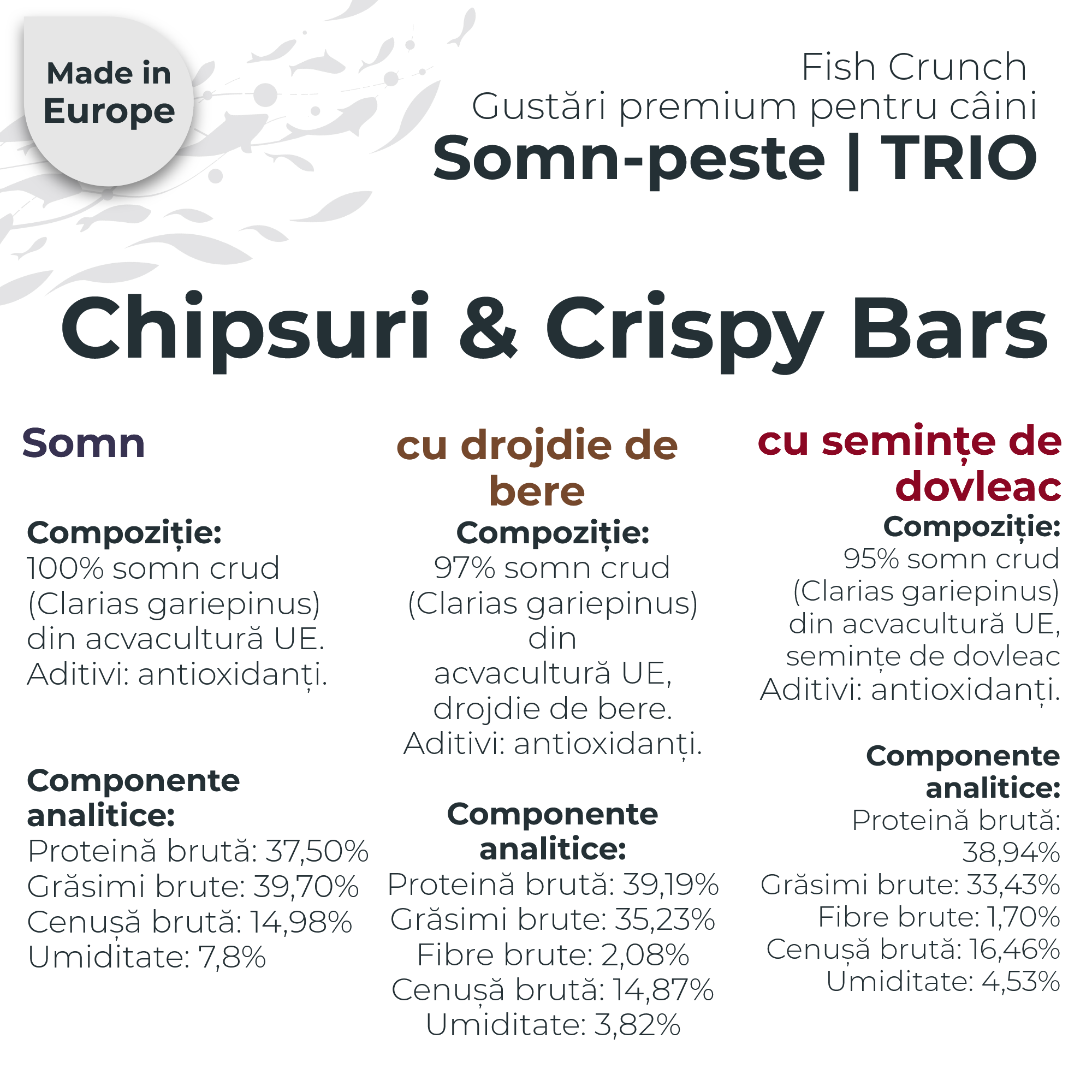 Crispy Bars din somn – MIX | Simplu, Dovleac & Drojdie de bere | 3x125g | recompensa pentru caini