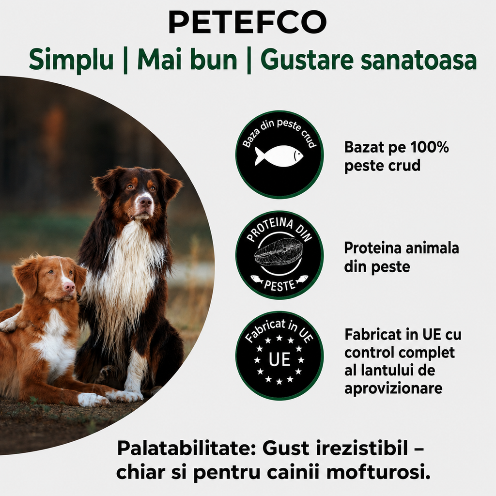 PETEFCO | ACTIVE BITES | 80% Fish | 6x100g | recompensa pentru caini